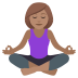 🧘🏽‍♀️ woman in lotus position: medium skin tone display on JoyPixels